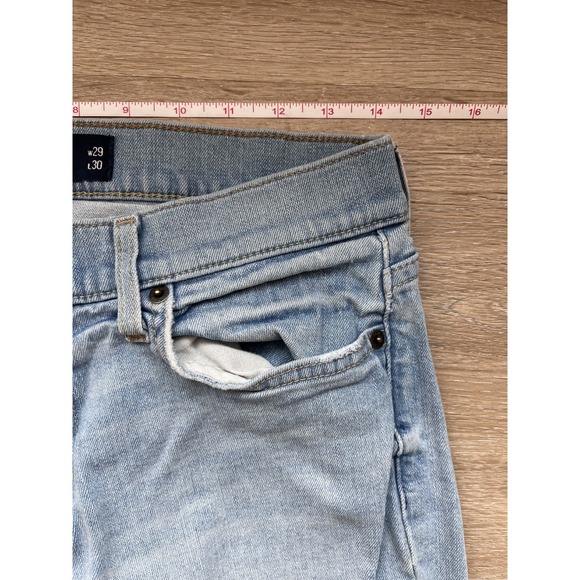 Hollister Jeans Mens 29x30 Blue Light Wash Denim Cotton Slim Fit Straight Leg - Picture 2 of 9